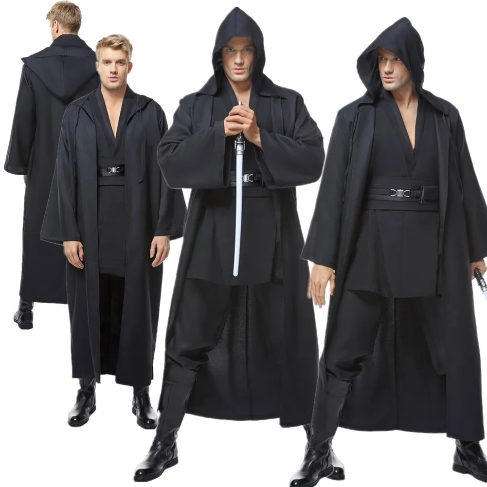 Jedi Cosplay Cloak Knight Fantasia Costume Roleplay Uniform Adult