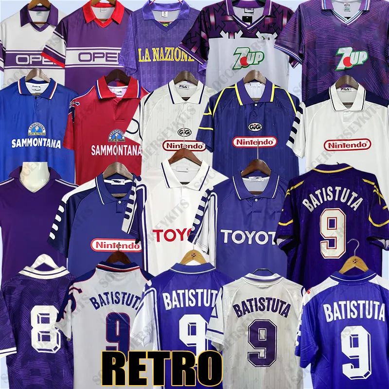 Maglia ACF Fiorentina Retro Maglietta Da Calcio EDMUNDO BATISTUTA