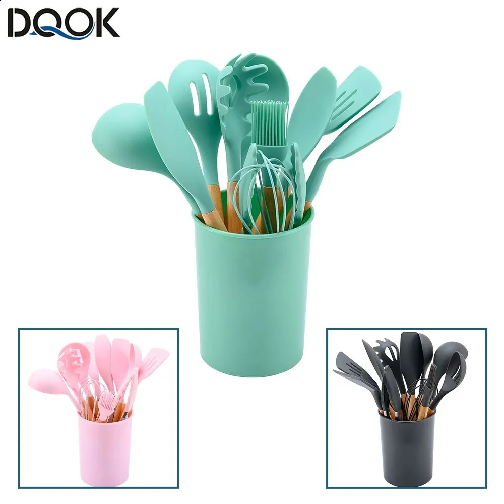 Silicone Kitchenware Cooking Utensils Set Nonstick... 