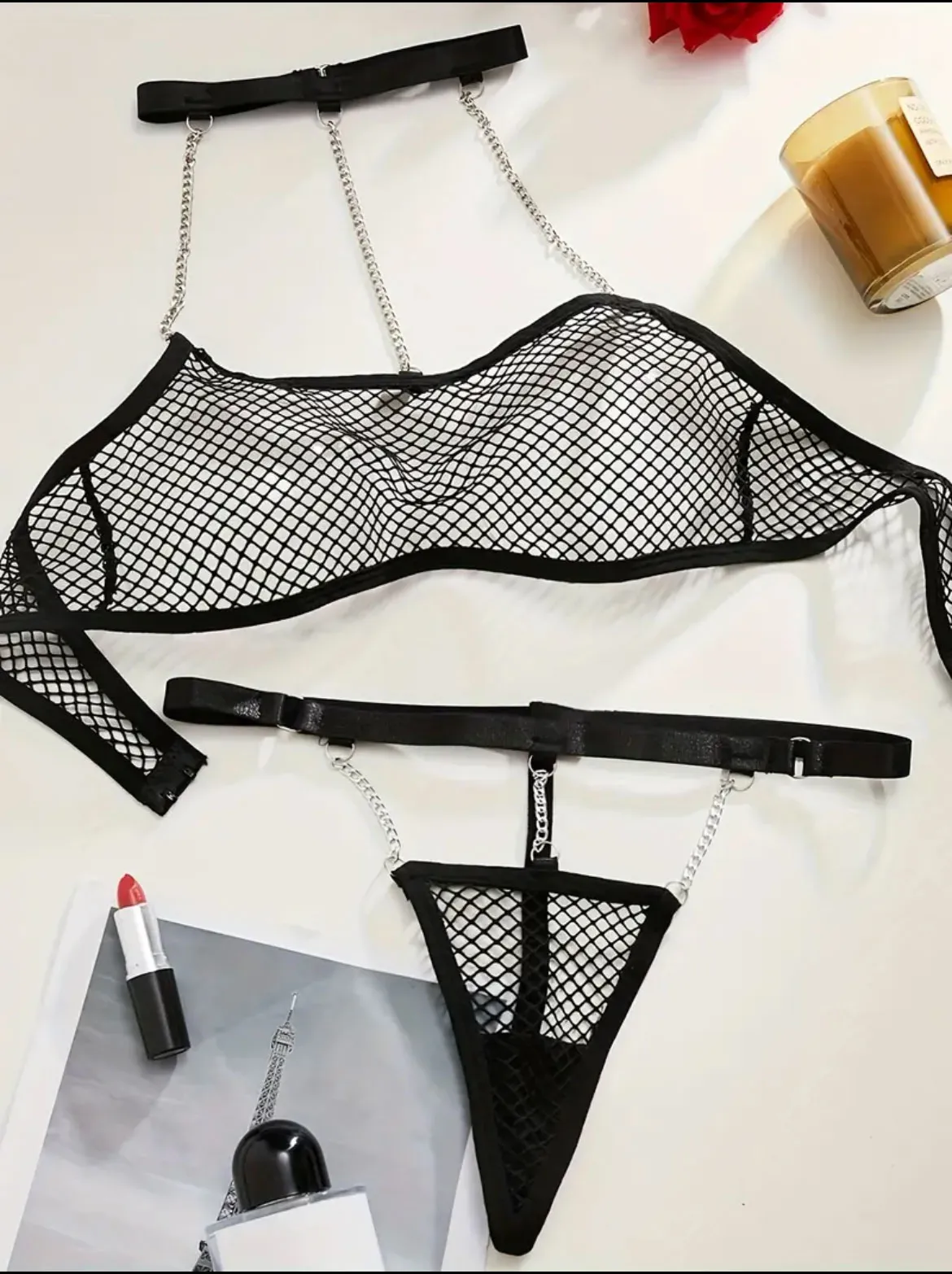 Seamless Mesh Bra & Brief Set With Chain Detailing ... From Dh2958055,  $18.9 | DHgate.Com