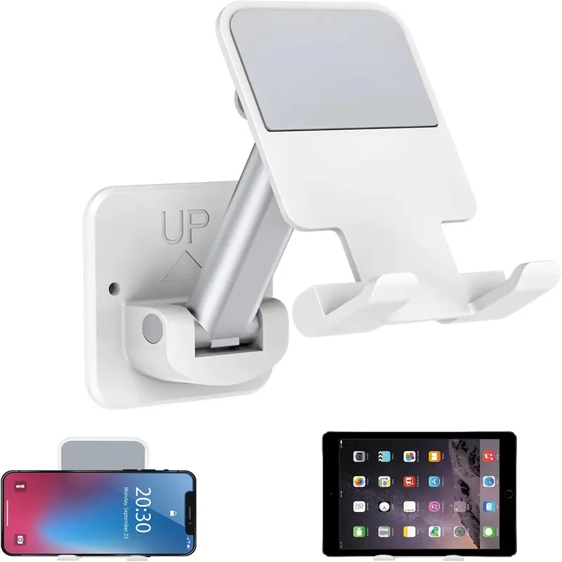 Wall Mount Cell Phone Tablet Holder Retractable Phone Stand For