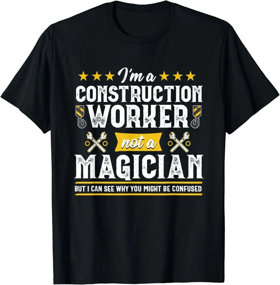 Save Big on Bulk Magician Shirt Funny Tees For Guys Graphic T Shirt  Construction Worker Magician Print, Unisex Short Sleeve Crew Neck Tee,  Lightweight