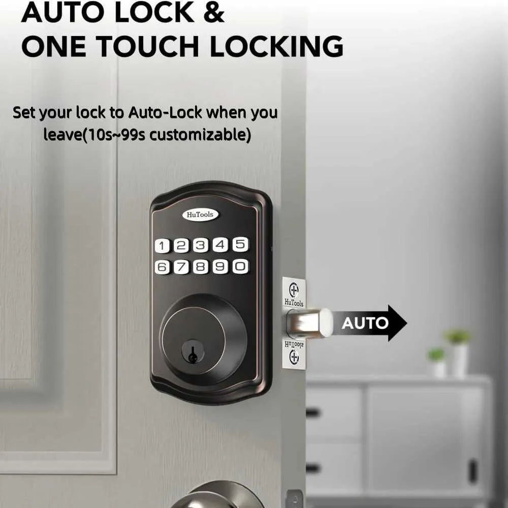 Smart Lock: HuTools Keyless Entry Door Lock with Keyboard, Password ...
