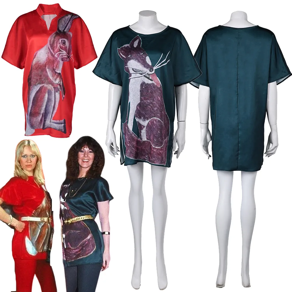 ABBA Girl Costume Cat Dress Cosplay, Anni Frid Agnetha Inspired