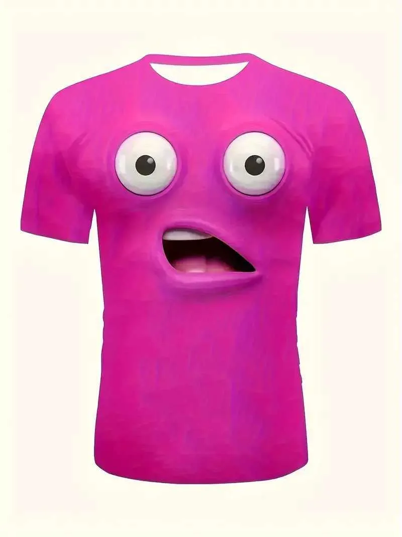 T-shirt Drôle Avec Cravate Imprimée 3D - Couleurs Vives - Homme/Femme - Manches Courtes