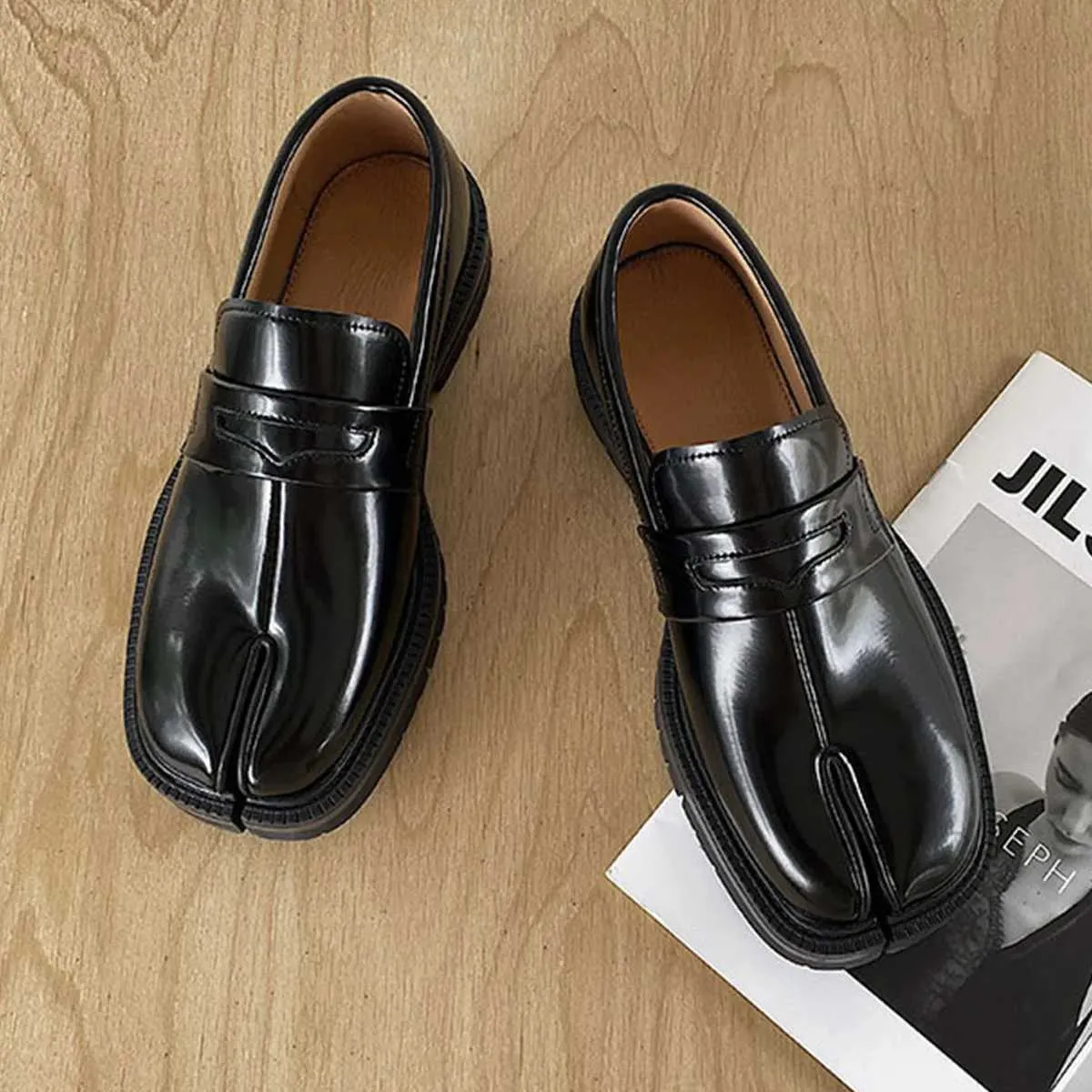 Wholesale Mens Split Toe Platform Loafers With Thick Sole ... At 