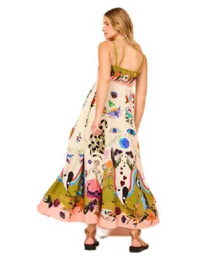 Halter Neck Open Back Dress Butterfly Print Long... From Tomato_lele,  $30.56 In Bulk | DHgate.Com