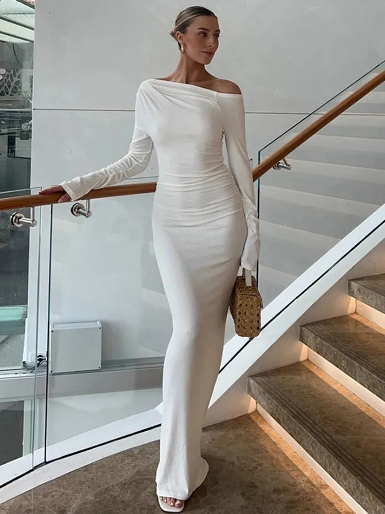 flowy white maxi dress with sleeves Periwinkle Smocked Long Sleeve Ruffle Tiered Maternity Maxi Dress –  PinkBlush main image 1