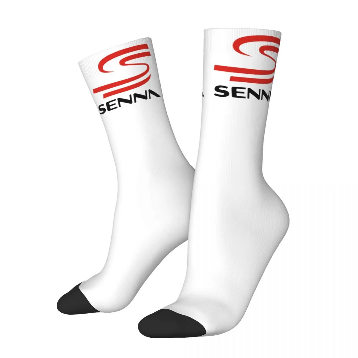 Ayrton Senna Logo Design Dress Socks Merch for Casual Wear Breathable Printed Socks