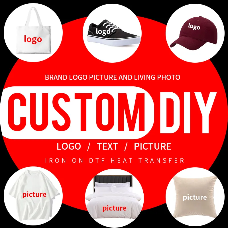 Stickers Clothes Custom Brand Thermal Stickers For Clothes Small Iron On PVC DTF Patches ...
