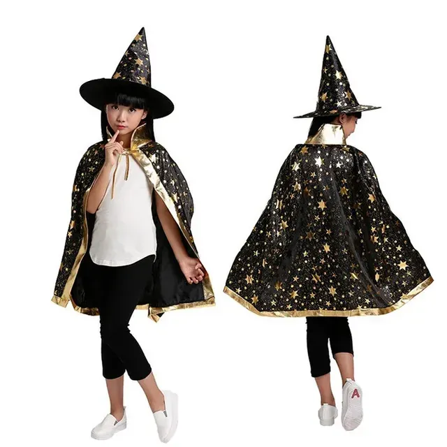 Disfraz De Bruja Para Niños 3-12 Años – Capa Con Sombrero Y Bolsa De Calabaza, Ideal Para Halloween Y Juegos De Roles