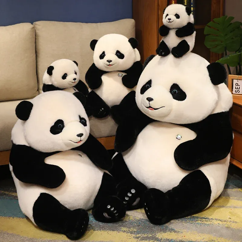 Süßer Panda Plüsch – Weiches Kuschelkissen, 35 Cm, Bambusblatt-Deko, Als Geschenk Für Kinder & Erwachsene, Vakuumverpackt