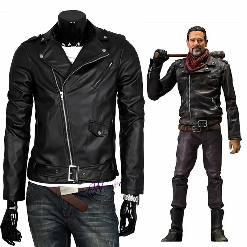 The Walking Dead Negan Pu Couro Jaqueta Traje Branco De Cosplay