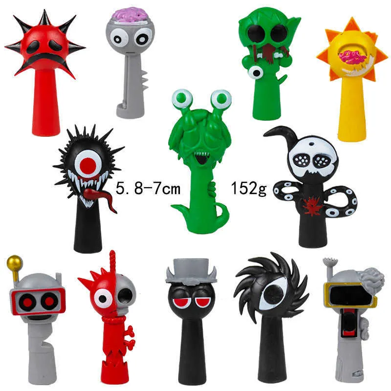 12 Figure Colorate Da Collezione - Personaggi Raddy, Oren, Owakcx, Durple, Jevin, Wenda - PVC 6,5-8 Cm