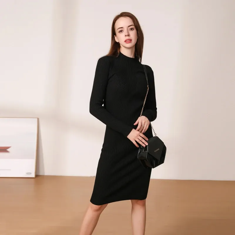 woolen midi dress midi woolen dress for women Winter Special Midnight Black 2 PC Premium Woollen Midi Dress For Women Label Madhuri Thakkar