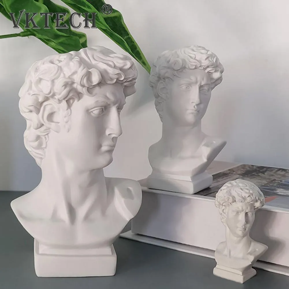 David Head Bust Figurine Greek Mythology Mini Gypsum Statue For Drawing ...