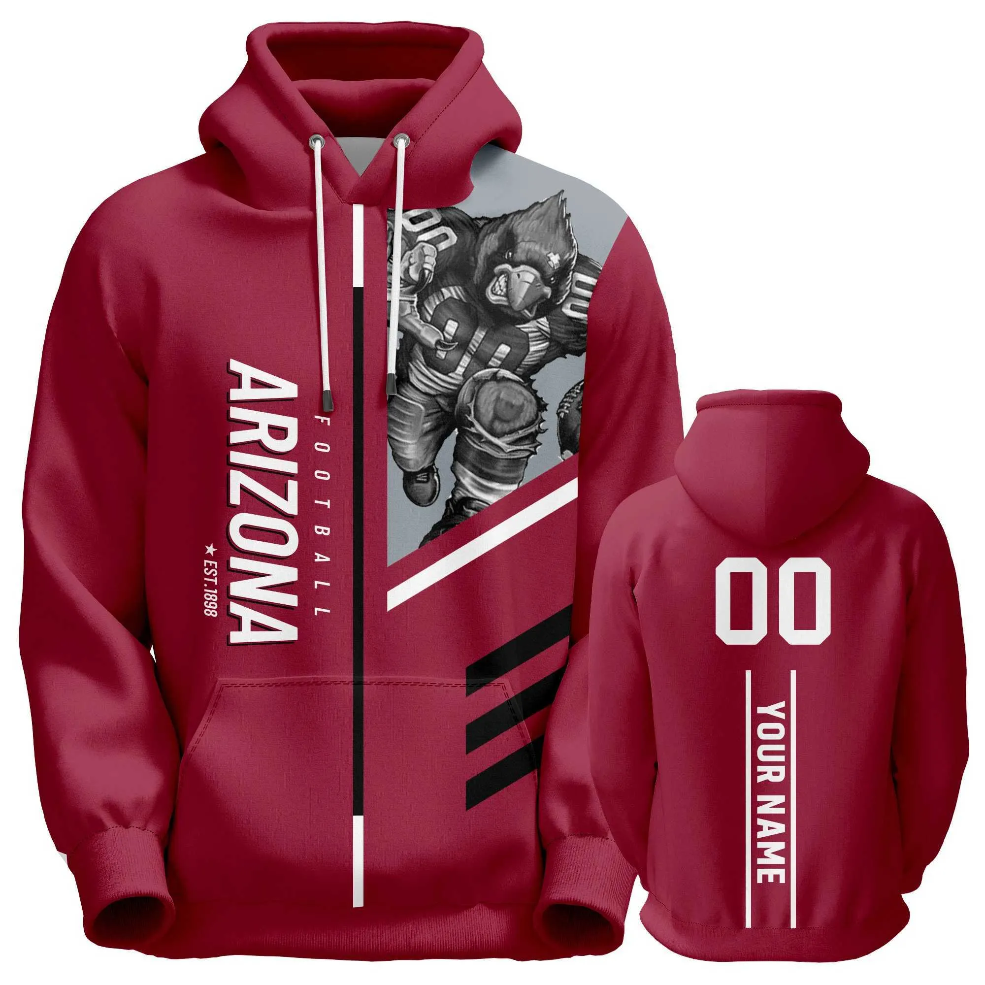 Custom Football Hoodie - Personalized City Mascot Sweatshirt With Name & Number