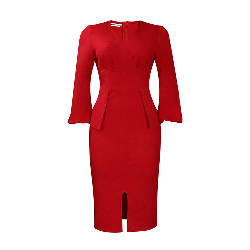 holiday cocktail dress HIGH-WAISTED PENCIL SKIRT – CHELA main image 0