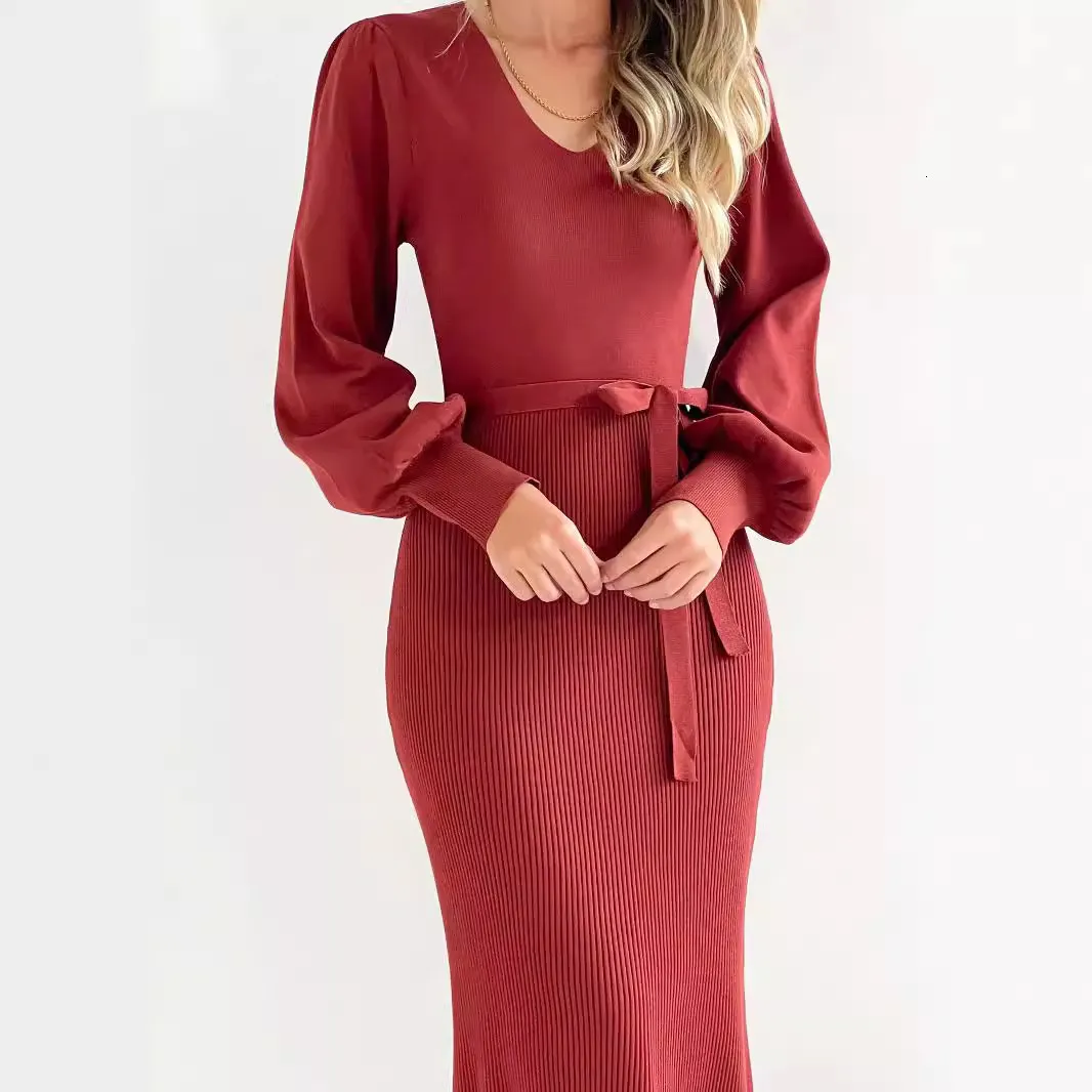 Womens Woolen Knitted Dress Slim Fit Deep V Neck... From Sunshine_girls,  $33.01 In Bulk | DHgate.Com