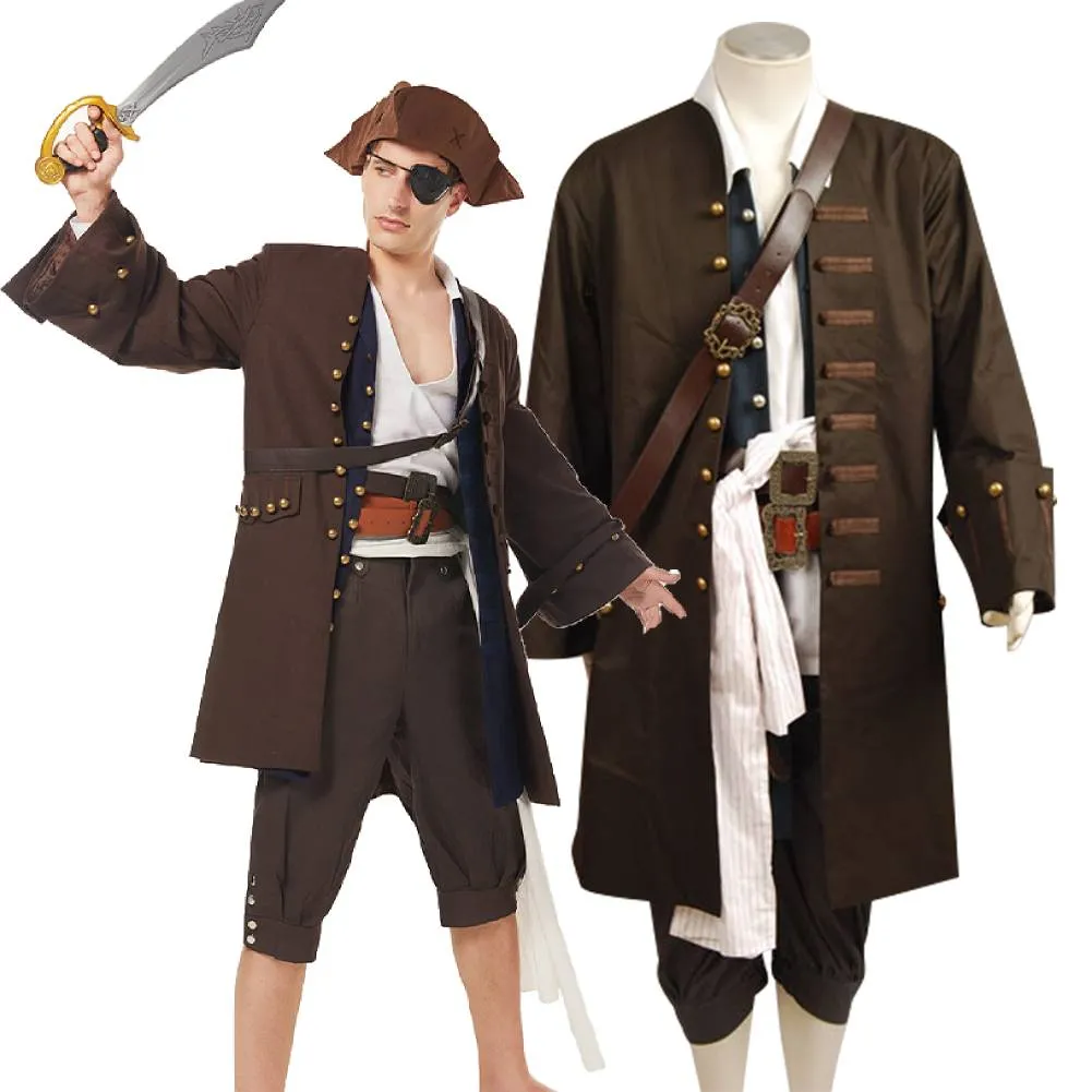Disfraz De Jack Sparrow Para Cosplay, Abrigo, Chaleco, Pantalones Y  Cinturones De Pirata, Conjunto Completo Para Hombres, Halloween, Carnaval,  Fiesta De 29,58 € | DHgate, image size:1001x1001