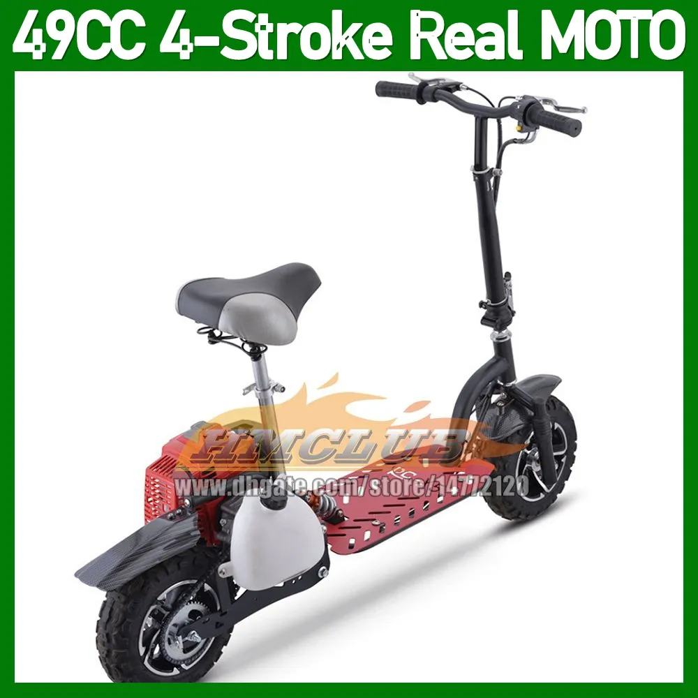 49cc Gas Scooter Foldable, 4-Stroke Engine, Black Moped for