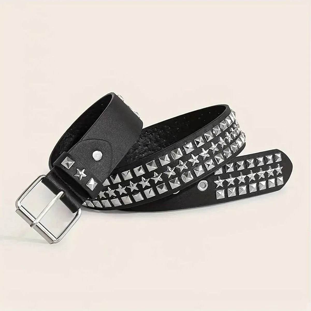 XJ250114 Studded Belt With Metal Pyramid Rivets ... From  display picture 2