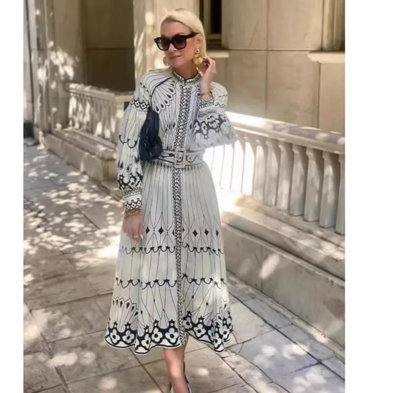 chinese dress ladies Floral Linen Dress
