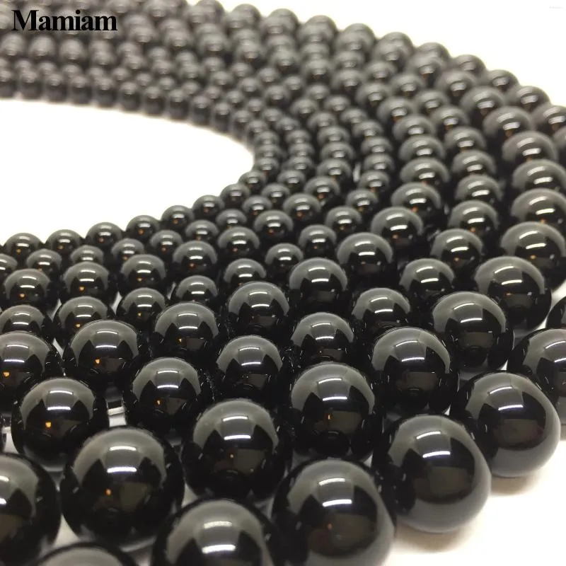 35% OFF Black Obsidian Beads – 6‑12 mm Natural Smooth Round Stones for DIY Jewelry – $9.26 Deal