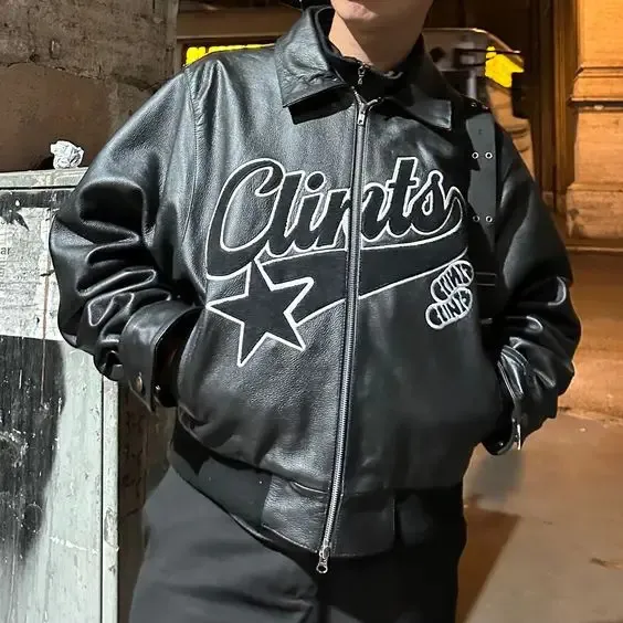 Save Big on Bulk Motorcyle Leather Jackets Mens Brown Faux Leather  Motorcycle Jacket, Embroidered Retro Moto Biker Jacket, Punk Motorcycle  Jacket, Y2K