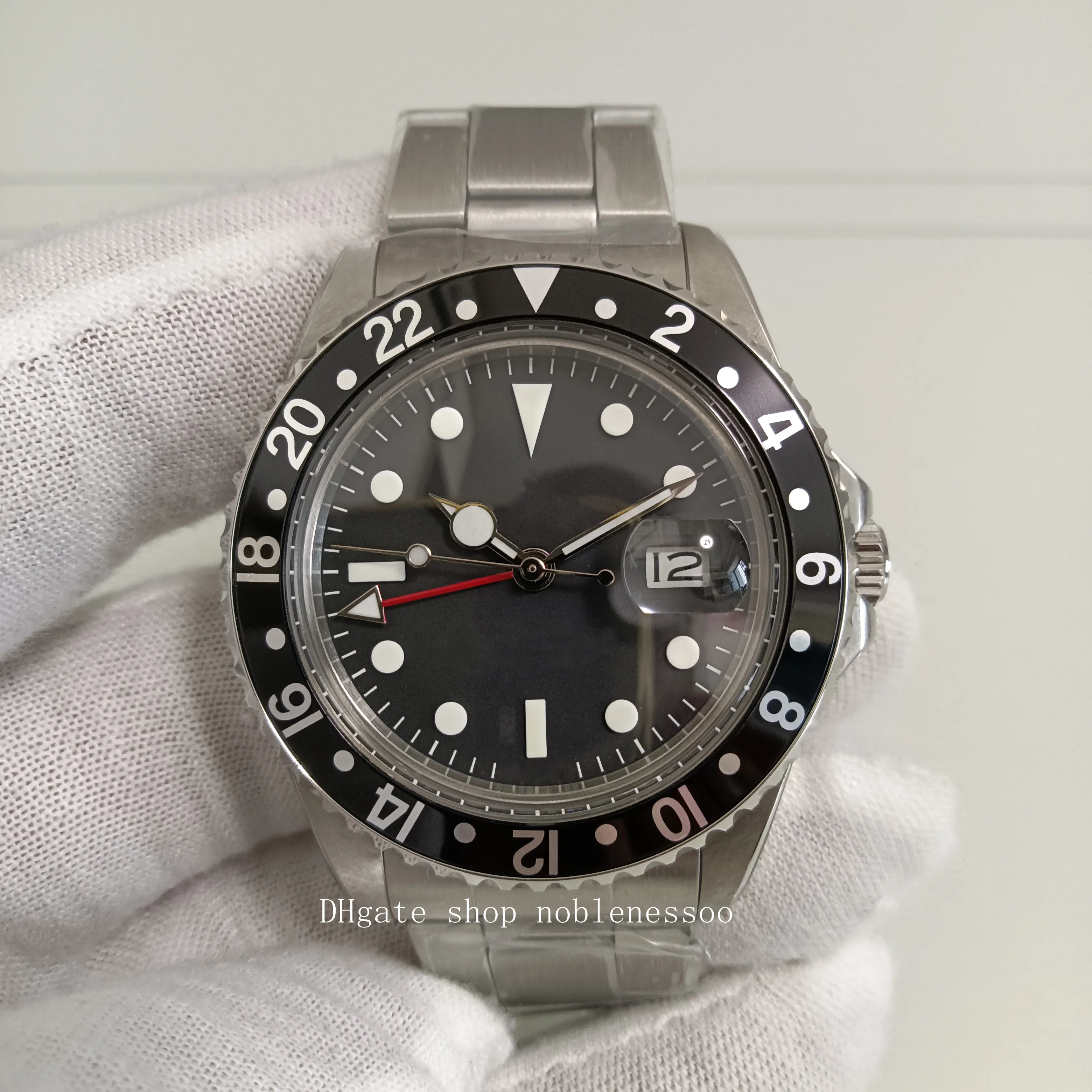 Vintage Automatic Watch with Luminous Black Dial, Alloy Bezel, Steel  Bracelet, BP Maker, BPF 16710