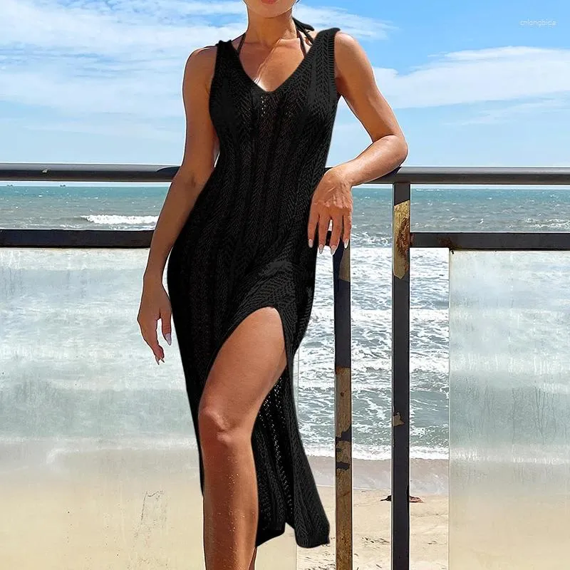 Bohemian Slim Fit Knitted crochet White dress Beach - Elegant Summer Fashion for Women - Beachwear Cover Ups - Holiday Outfits 2025