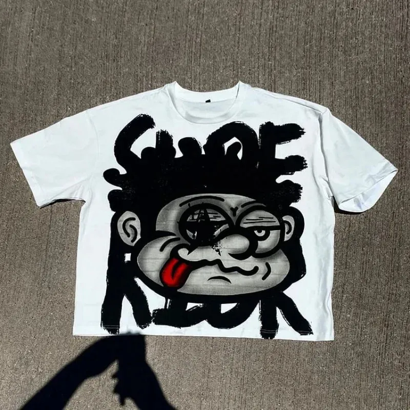 Wholesale Oversized Graphic Vintage Tee Y2K Big Face Print... From 