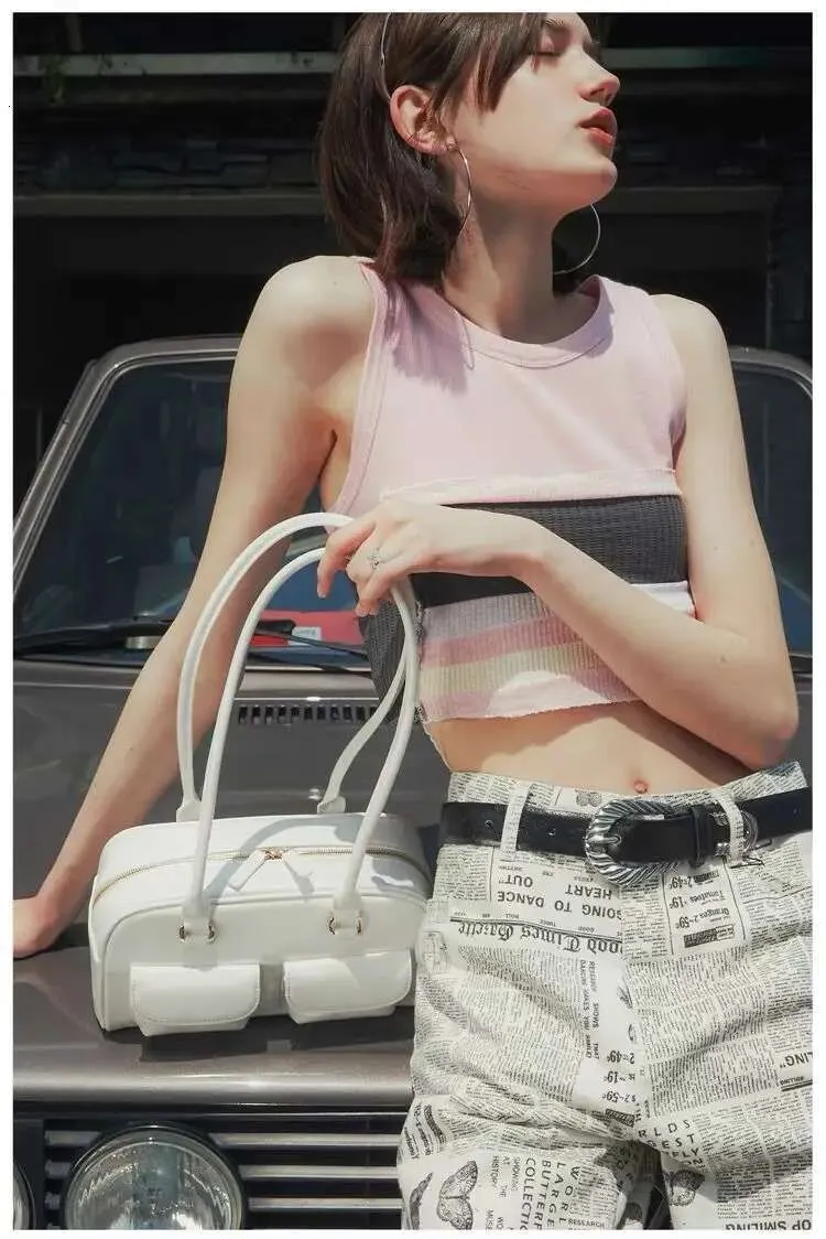 Vintage schoudertas voor dames wit leren handtas chic casual_voghion.com
