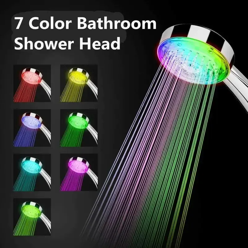 LED Luminous Color Changing Shower Head Colorful Self Coloring Water ...