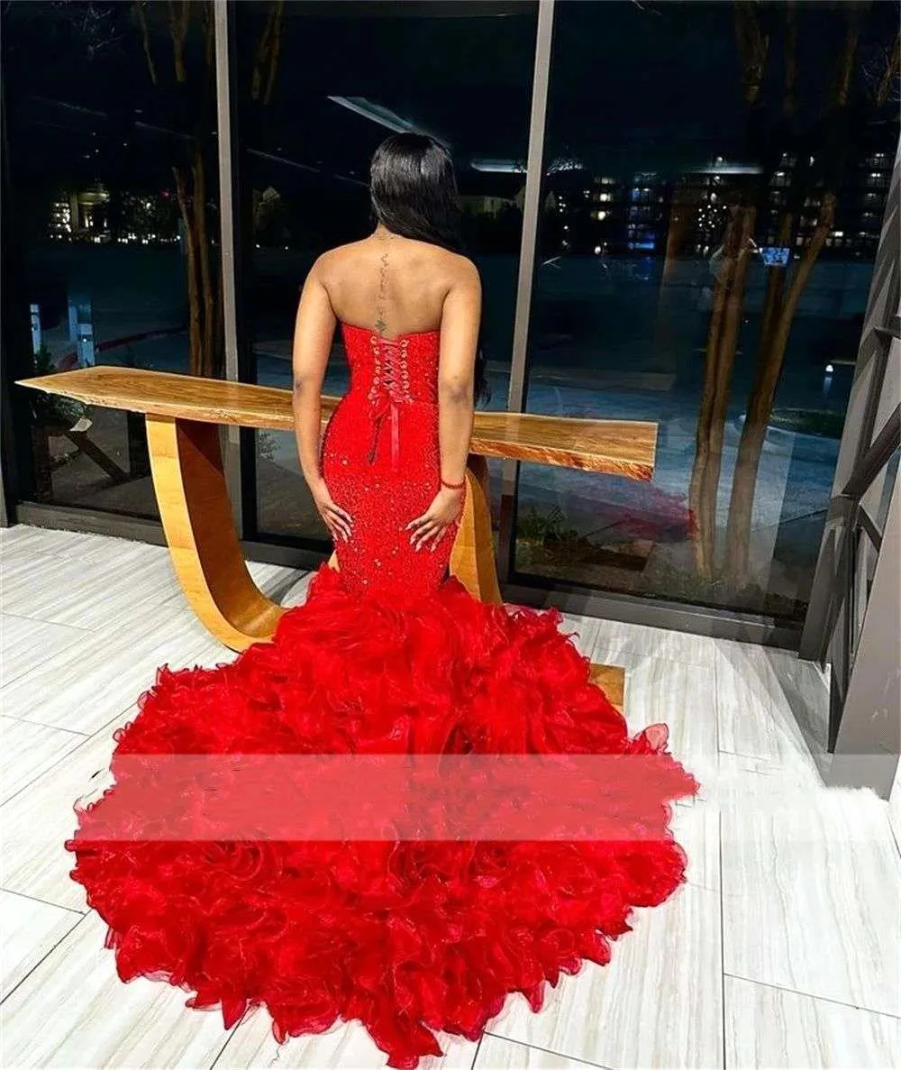 Red Ruffled Sheer Red Mermaid Prom Dress With... From Missbeautydress, $157 | DHgate.Com Red Ruffled Sheer Red Mermaid Prom Dress With... From Missbeautydress, $157 | DHgate.Com