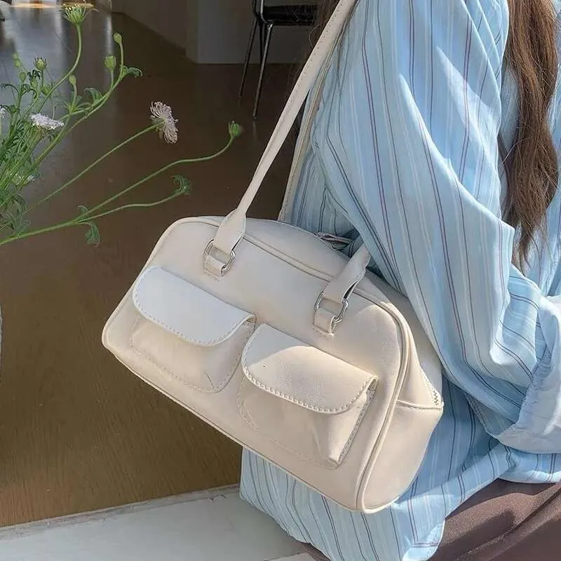 Vintage schoudertas voor dames wit leren handtas chic casual_voghion.com