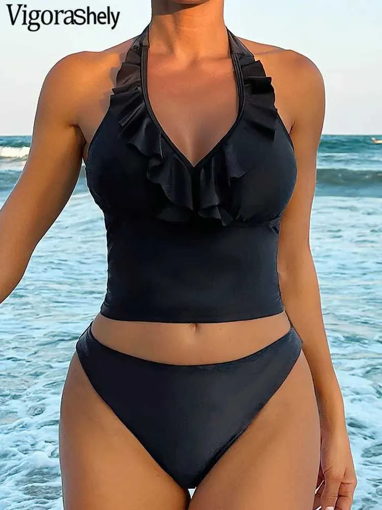 Halter Backless Swimming Suit Halter Bikini Set Push Up Swimsuit