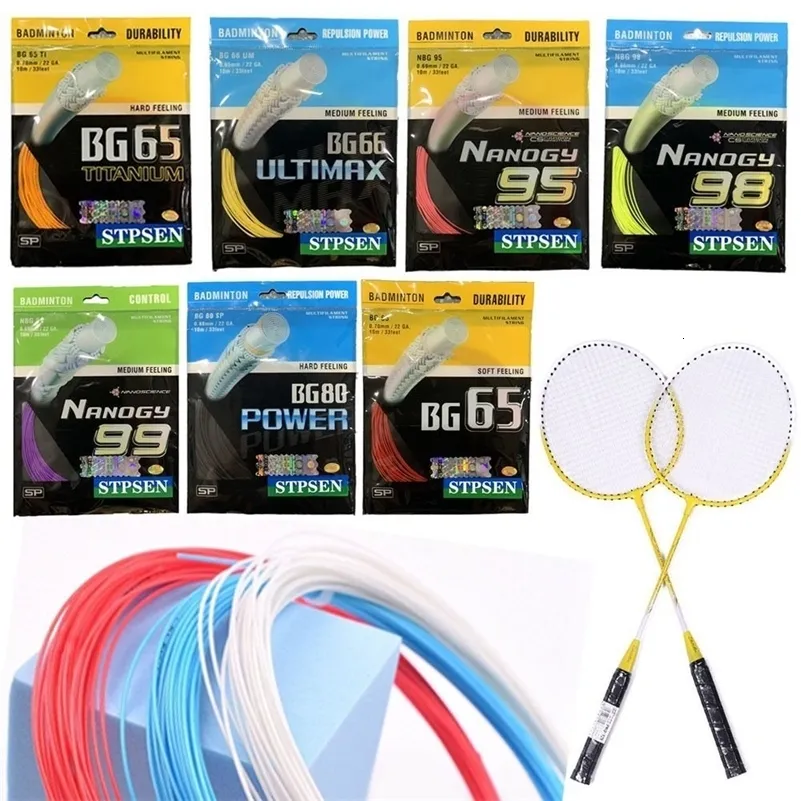 10-Pack Badminton String BG65 Reels – High Elasticity Racquet String, Random Colors For Sports & Training