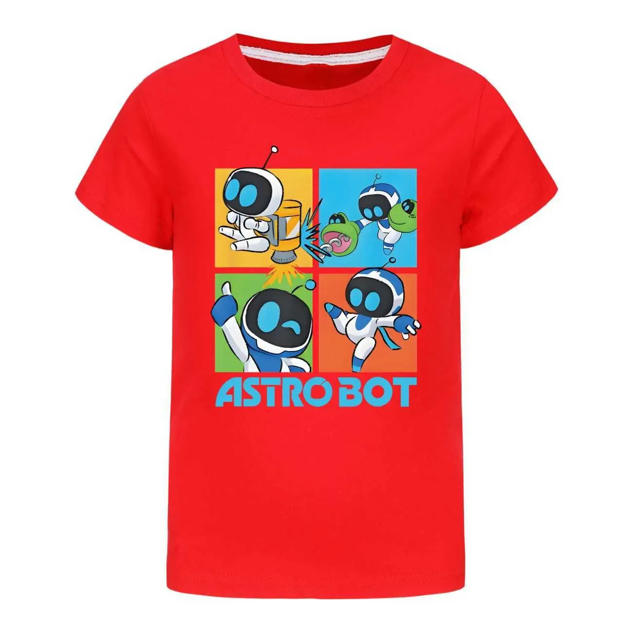Kids Astro Bot Graphic T Shirt, Hip Hop Rock Knit From