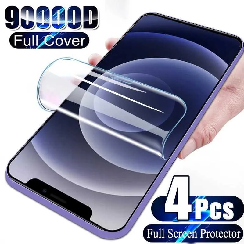 Full Coverage Hydrogel Film Screen Protector Set For IPhone Pack