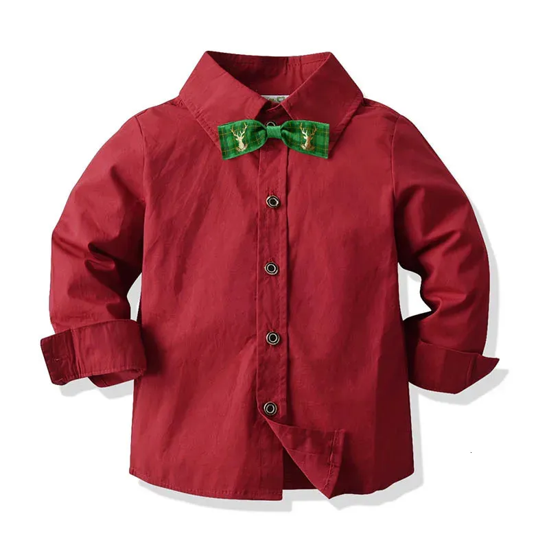Baby Boys Long Sleeve Formal Shirt With Bowtie Red Toddler Gentleman Tops  Childrens Dress Blouse From Bian08, $11.52 | DHgate.Com