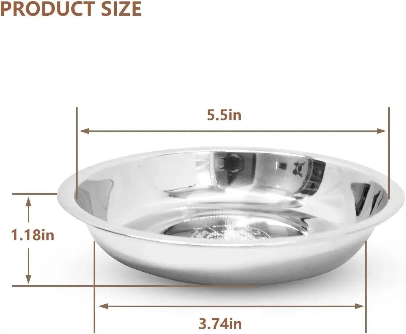4 Ciotole In Acciaio Inox Per Gatti - Design Basso Antispruzzo, Facili Da Pulire, Per Cibo E Acqua