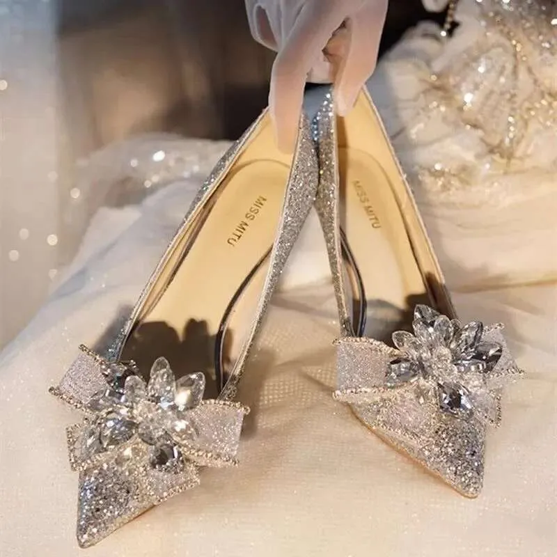 Bulk Bridal Gold Heels Elegant Pointed Toe High Heels... At Only $42.3 |  DHgate.Com