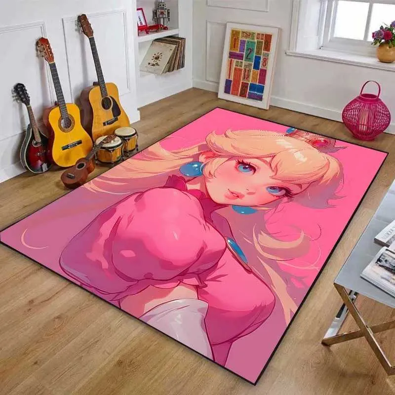 Super Princess Peach Pattern Life Ro Bedside Table Carpet Bathroom