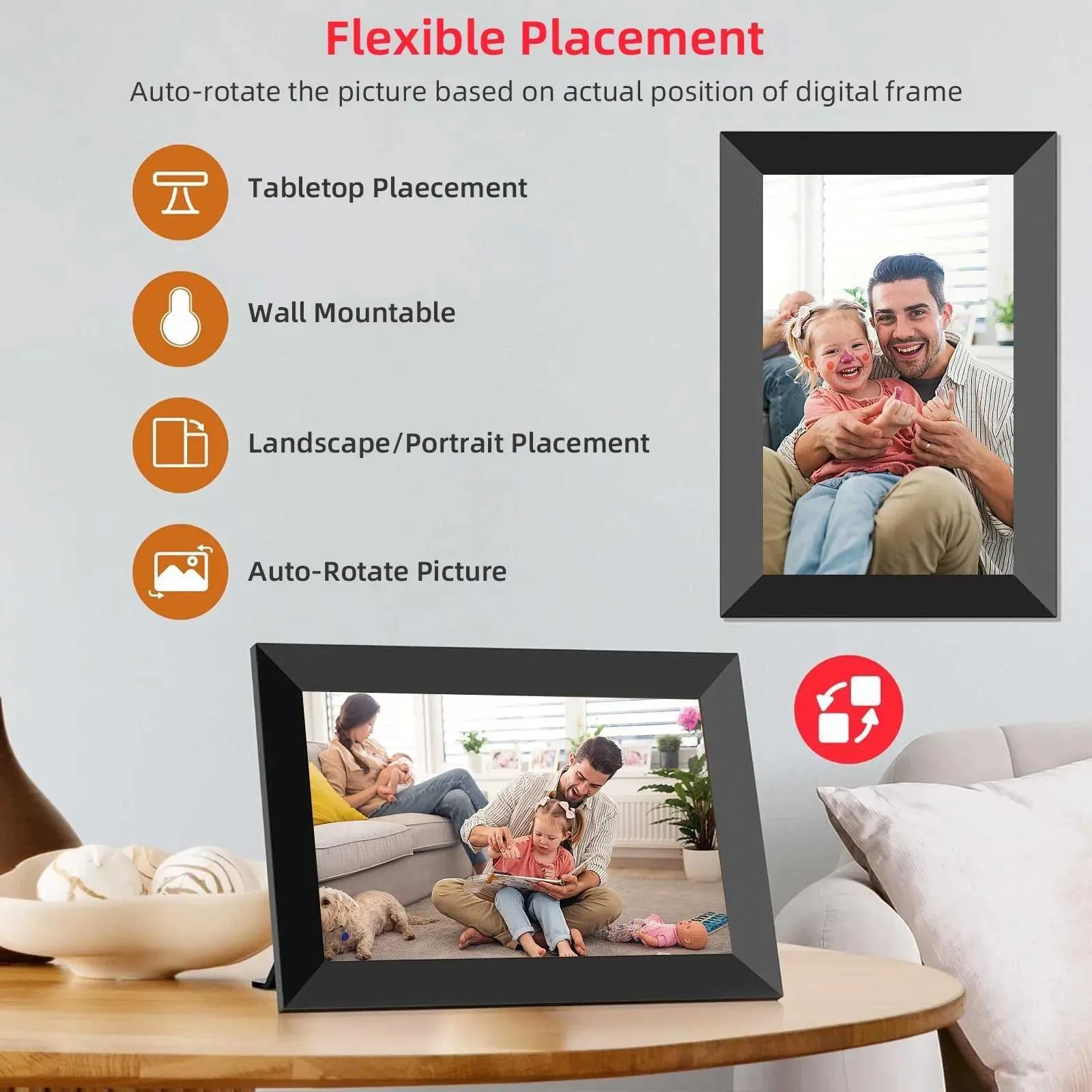 Cornice Digale WiFi Frameo da 10.1 Pollici con Calendario, Cornice Portafoto Digale con Schermo Touch IPS HD 1280x800, Ottima Idea Regalo Cornice Digale WiFi Frameo da 10.1 Pollici con Calendario, Cornice Portafoto Digale con Schermo Touch IPS HD 1280x800, Ottima Idea Regalo
