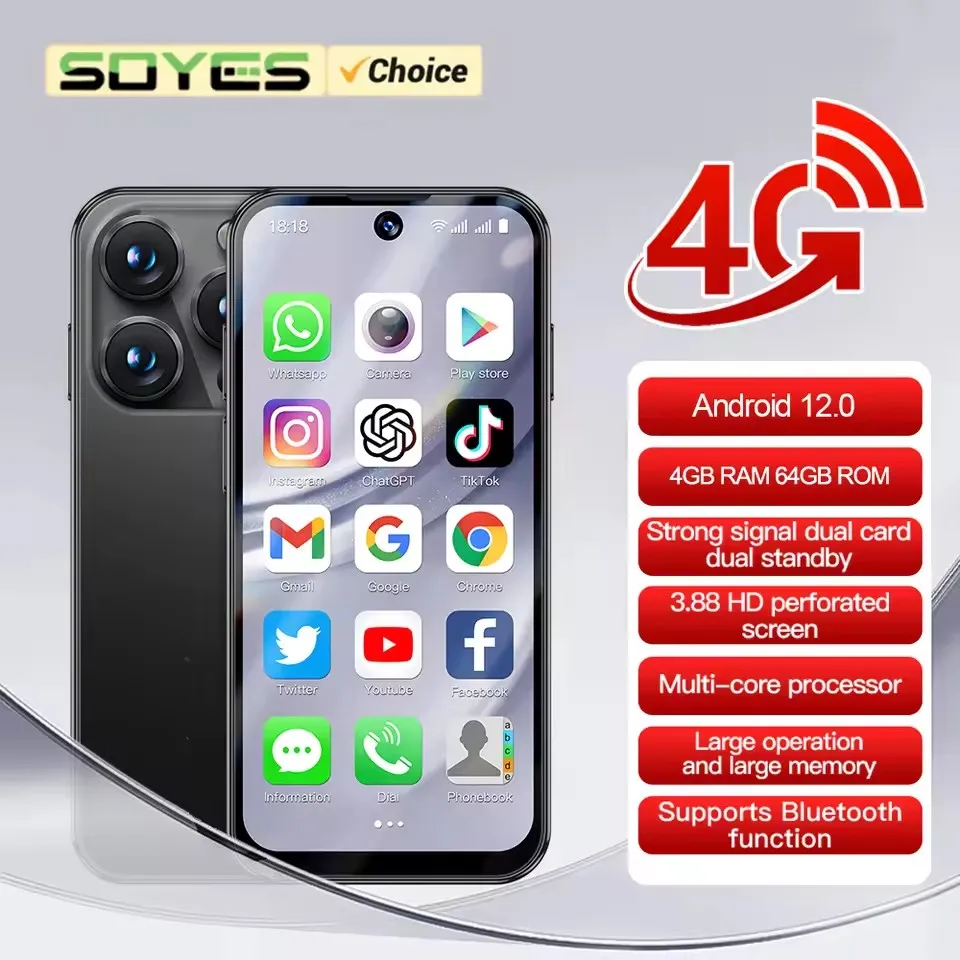 未使用品 SOYES XS19ミニスマートフォン ブラック Amazon | SOYES XS15 ミニスマートフォン、3 インチスリムポケット 3G