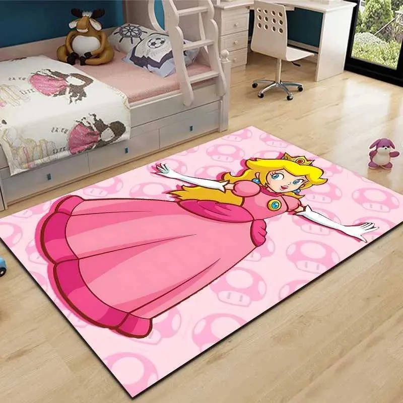 Super Princess Peach Pattern Life Ro Bedside Table Carpet Anti