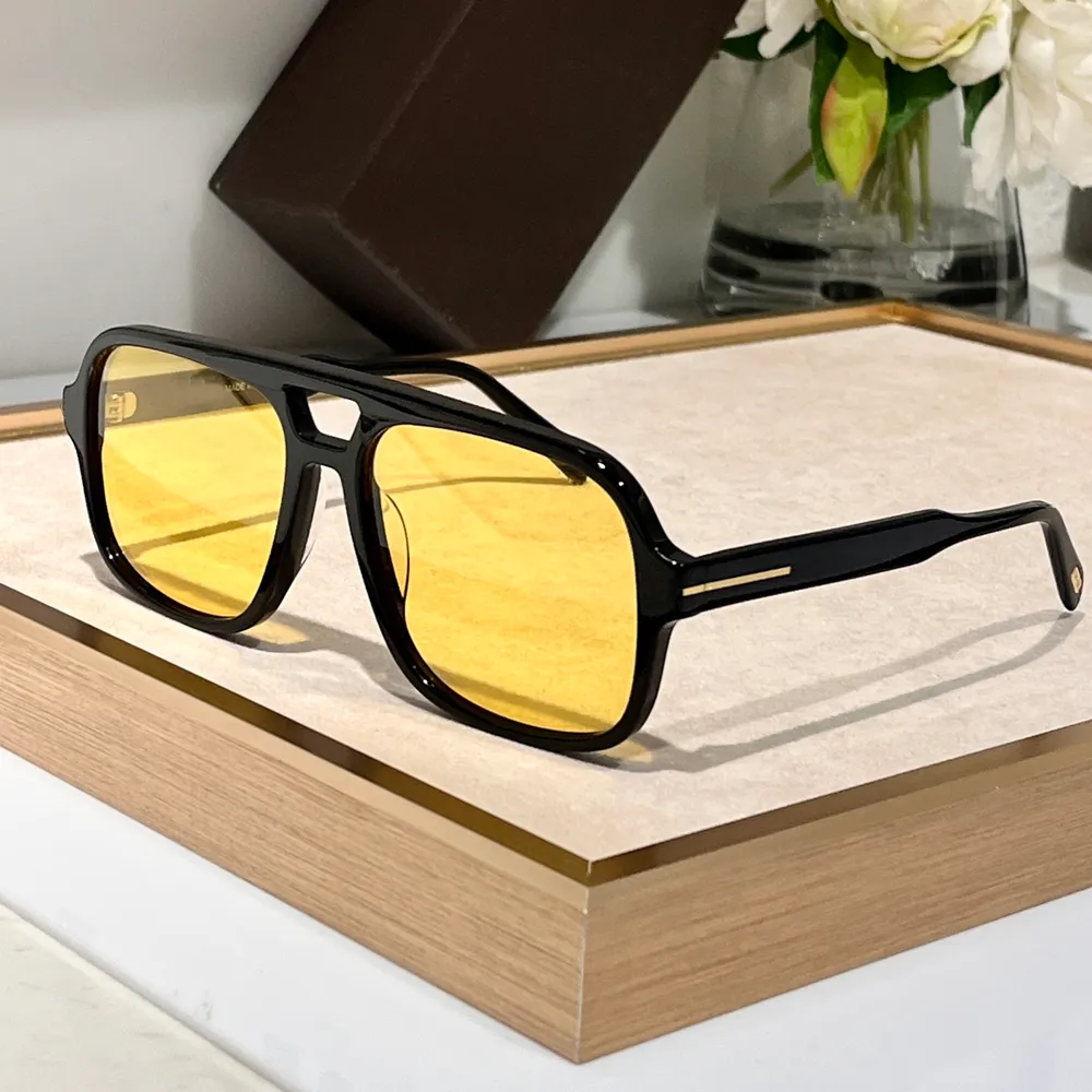 Square Navigator Designer Sunglasses UV400 Protection Acetate Frame Men main image 4