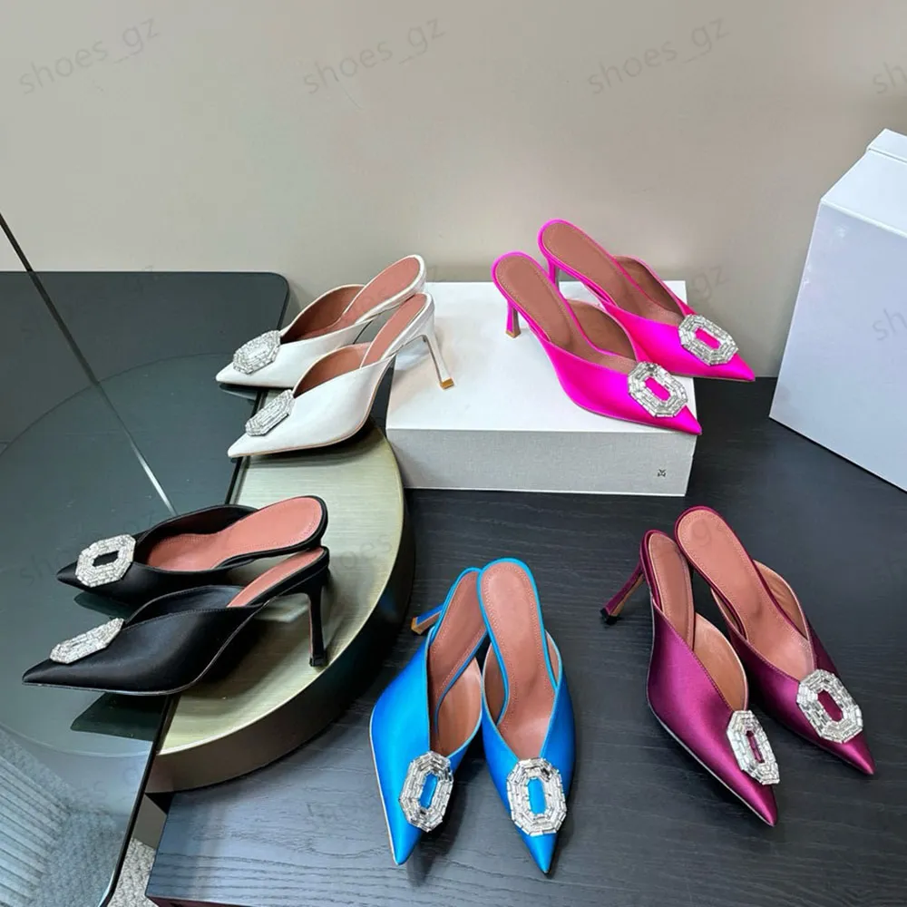 Save Big on Bulk Crystal Stiletto Heels Crystal Heeled Shoes: Evening Party  Stiletto Mules Crystal Sandals, Spool Heel Point Toe Designer Slip Ons For 