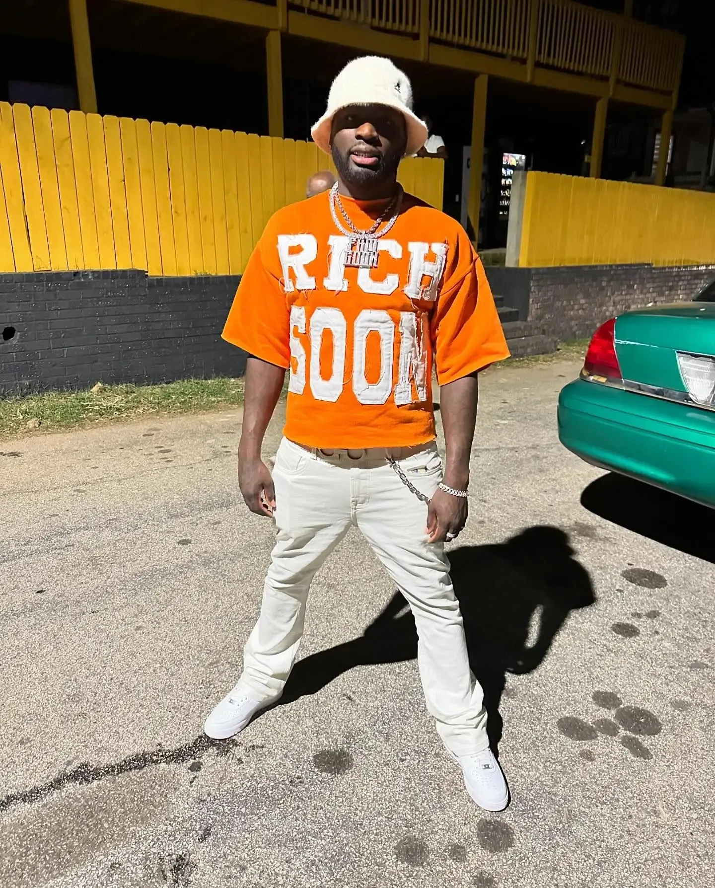 Wholesale Mens Gothic Apparel Graphic Tee: Orange Patch Print